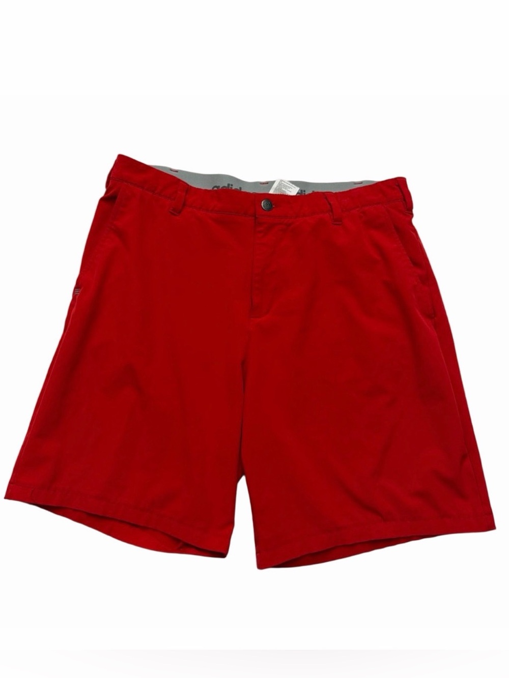 Adidas Golf Active Men Waist Size 34 Vibrant Red Flat Front Shorts 8 Inch Inseam